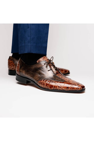 Marco Di Milano Anzio Rustic Orix Exotic Alligator / Calfskin Leather Derby (MDM1037)