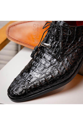Marco Di Milano Apricena Genuine Black Caiman Crocodile Derby (MDM1092)