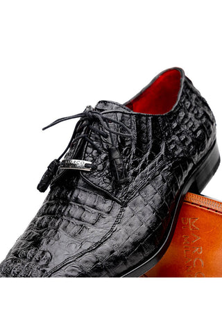 Marco Di Milano Apricena Genuine Black Caiman Crocodile Derby (MDM1092)