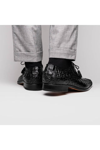 Marco Di Milano Apricena Genuine Black Caiman Crocodile Derby (MDM1092)