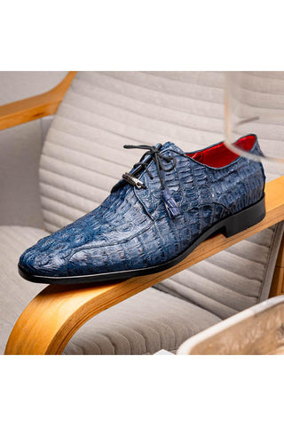 Marco Di Milano Apricena Genuine Navy Caiman Crocodile Derby (MDM1092)