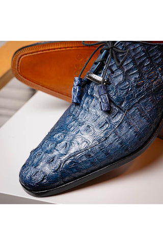 Marco Di Milano Apricena Genuine Navy Caiman Crocodile Derby (MDM1092)