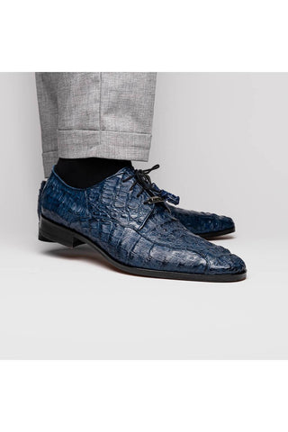 Marco Di Milano Apricena Genuine Navy Caiman Crocodile Derby (MDM1092)