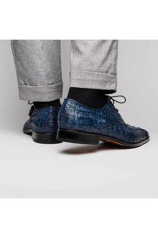 Marco Di Milano Apricena Genuine Navy Caiman Crocodile Derby (MDM1092)