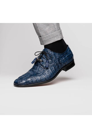 Marco Di Milano Apricena Genuine Navy Caiman Crocodile Derby (MDM1092)