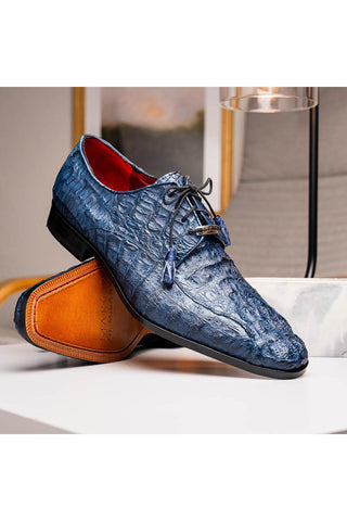 Marco Di Milano Apricena Genuine Navy Caiman Crocodile Derby (MDM1092)