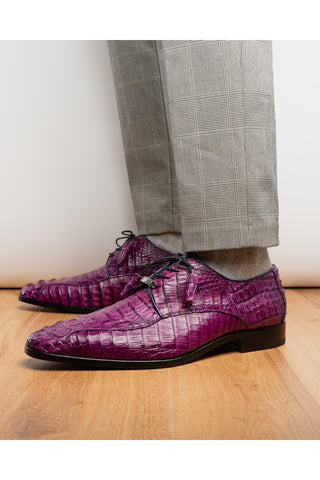 Marco Di Milano Apricena Genuine Purple Caiman Crocodile Derby (MDM1092)