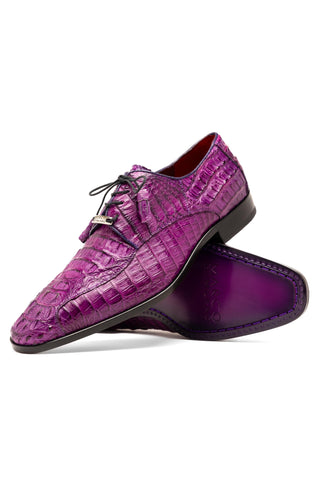 Marco Di Milano Apricena Genuine Purple Caiman Crocodile Derby (MDM1092)