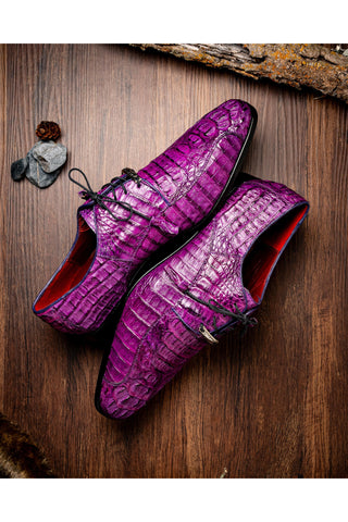 Marco Di Milano Apricena Genuine Purple Caiman Crocodile Derby (MDM1092)