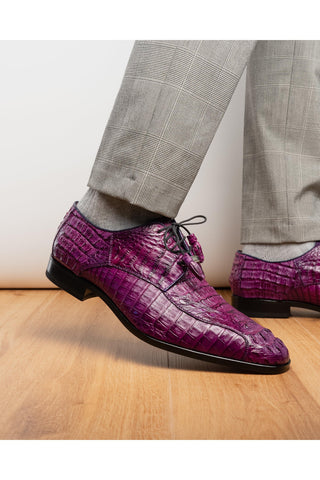 Marco Di Milano Apricena Genuine Purple Caiman Crocodile Derby (MDM1092)