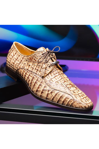 Marco Di Milano Apricena Genuine Rustic Orix Caiman Crocodile Derby (MDM1092)