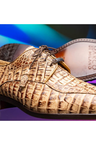 Marco Di Milano Apricena Genuine Rustic Orix Caiman Crocodile Derby (MDM1092)