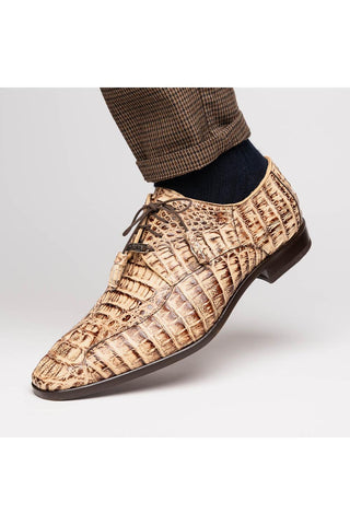 Marco Di Milano Apricena Genuine Rustic Orix Caiman Crocodile Derby (MDM1092)