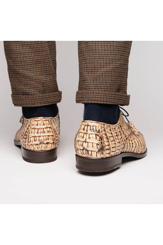 Marco Di Milano Apricena Genuine Rustic Orix Caiman Crocodile Derby (MDM1092)