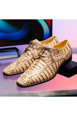Marco Di Milano Apricena Genuine Rustic Orix Caiman Crocodile Derby (MDM1092)