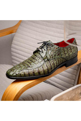 Marco Di Milano Apricena Genuine Woodgreen Caiman Crocodile Derby (MDM1092)