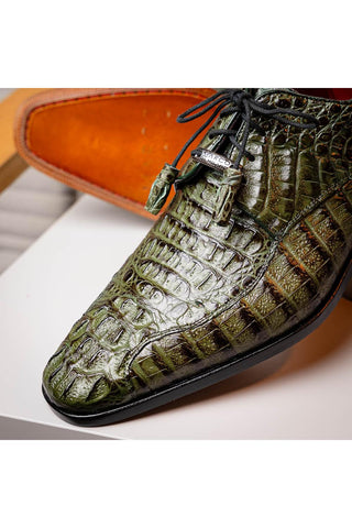 Marco Di Milano Apricena Genuine Woodgreen Caiman Crocodile Derby (MDM1092)