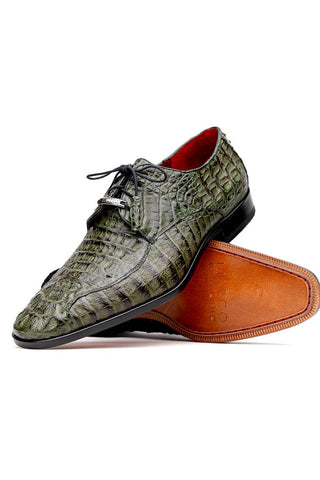 Marco Di Milano Apricena Genuine Woodgreen Caiman Crocodile Derby (MDM1092)