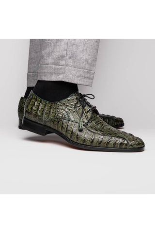 Marco Di Milano Apricena Genuine Woodgreen Caiman Crocodile Derby (MDM1092)