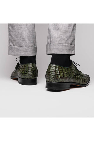 Marco Di Milano Apricena Genuine Woodgreen Caiman Crocodile Derby (MDM1092)