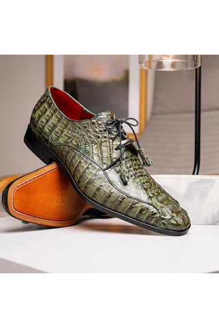 Marco Di Milano Apricena Genuine Woodgreen Caiman Crocodile Derby (MDM1092)