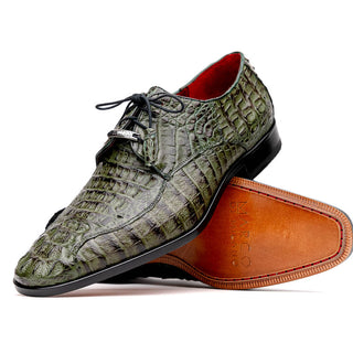 Marco Di Milano Apricena Men's Shoes Green Exotic Crocodile Derby Oxfords (MDM1011)-AmbrogioShoes