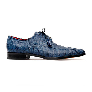 Marco Di Milano Apricena Men's Shoes Navy Exotic Crocodile Derby Oxfords (MDM1010)-AmbrogioShoes