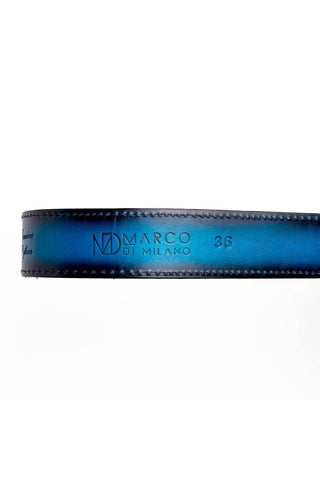 Marco Di Milano Arkansas Men’s Black & Blue Genuine Python Skin Belt (MDMB1046)