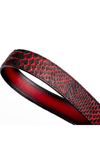 Marco Di Milano Arkansas Men’s Black Cherry Genuine Python Skin Belt (MDMB1046)