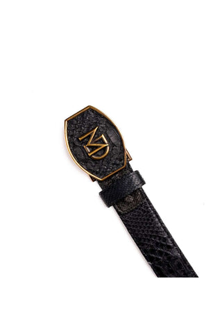 Marco Di Milano Arkansas Men’s Black Genuine Python Skin Belt (MDMB1046)