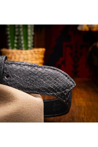 Marco Di Milano Arkansas Men’s Black Genuine Python Skin Belt (MDMB1046)