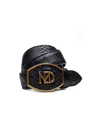 Marco Di Milano Arkansas Men’s Black Genuine Python Skin Belt (MDMB1046)