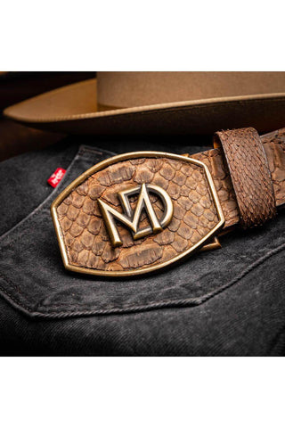 Marco Di Milano Arkansas Men’s Brown Genuine Python Skin Belt (MDMB1046)