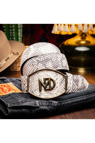 Marco Di Milano Arkansas Men’s Natural Genuine Python Skin Belt (MDMB1046)
