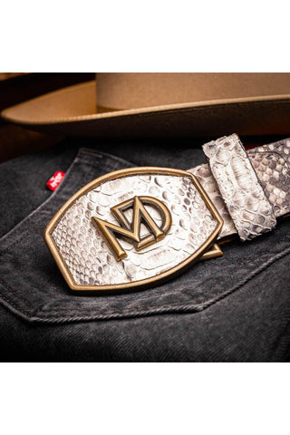 Marco Di Milano Arkansas Men’s Natural Genuine Python Skin Belt (MDMB1046)