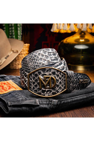 Marco Di Milano Arkansas Men’s Newspaper Genuine Python Skin Belt (MDMB1046)