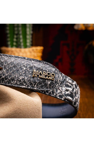 Marco Di Milano Arkansas Men’s Newspaper Genuine Python Skin Belt (MDMB1046)