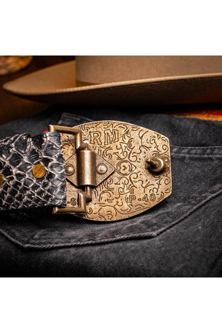 Marco Di Milano Arkansas Men’s Newspaper Genuine Python Skin Belt (MDMB1046)