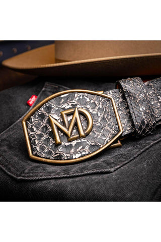 Marco Di Milano Arkansas Men’s Newspaper Genuine Python Skin Belt (MDMB1046)