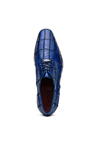 Marco Di Milano Asti Electric Blue Genuine Caiman Crocodile Patchwork Derby (MDM1208)