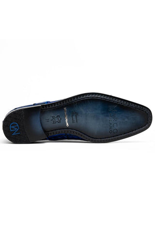 Marco Di Milano Asti Electric Blue Genuine Caiman Crocodile Patchwork Derby (MDM1208)