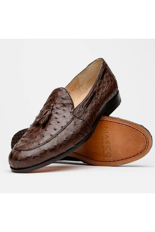 Marco Di Milano Aubiere Brown Ostrich Tassels Loafers (MDM1198)