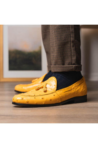 Marco Di Milano Aubiere Buttercup Ostrich Tassels Loafers (MDM1198)
