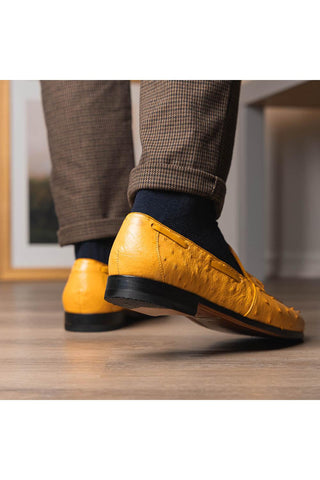 Marco Di Milano Aubiere Buttercup Ostrich Tassels Loafers (MDM1198)