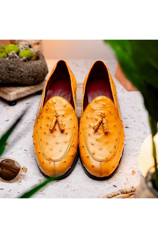Marco Di Milano Aubiere Buttercup Ostrich Tassels Loafers (MDM1198)