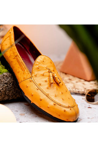 Marco Di Milano Aubiere Buttercup Ostrich Tassels Loafers (MDM1198)