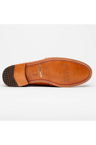 Marco Di Milano Aubiere Cognac Ostrich Tassels Loafers (MDM1198)
