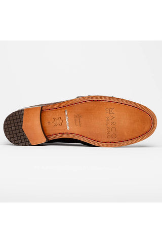 Marco Di Milano Aubiere Exotic Brown Ostrich Tassels Loafers (MDM1198)