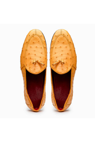 Marco Di Milano Aubiere Exotic Buttercup Ostrich Tassels Loafers (MDM1198)