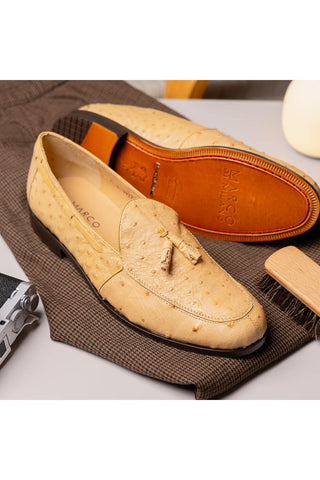 Marco Di Milano Aubiere Exotic Ostrich Tassels Loafers (MDM1198)